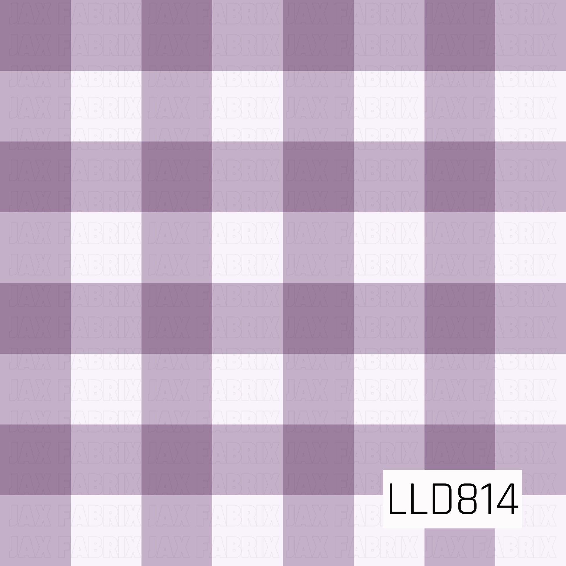 Soft lavender and white oversized gingham plaid with a simple, classic check pattern.
