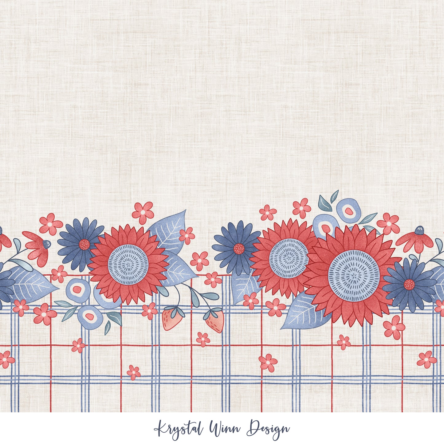 Yankee Doodle Floral Boarder KW762