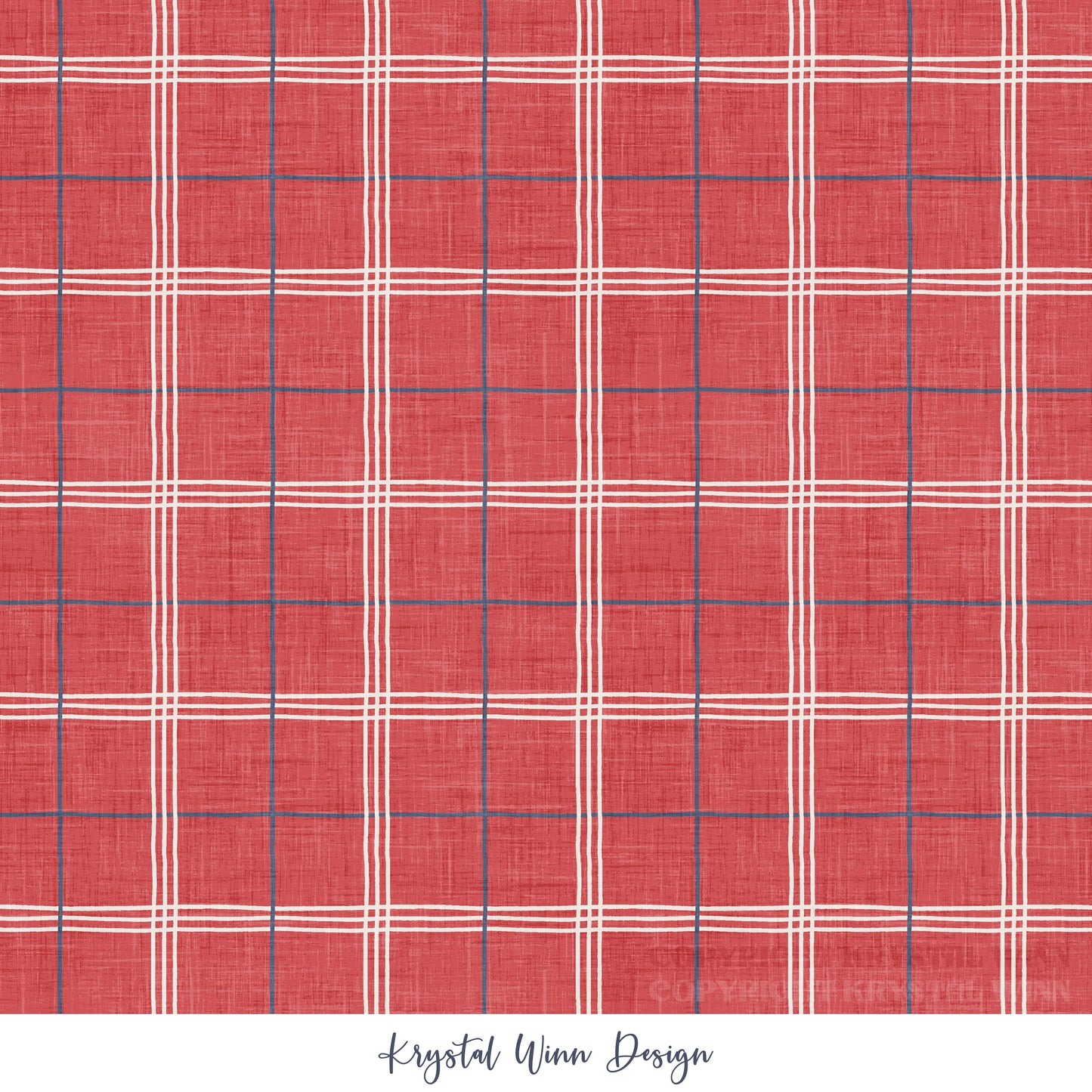 Yankee Doodle Plaid Red KW737
