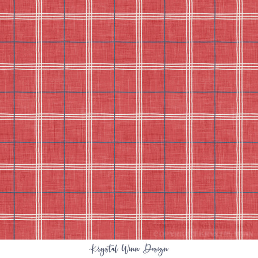 Yankee Doodle Plaid Red KW737