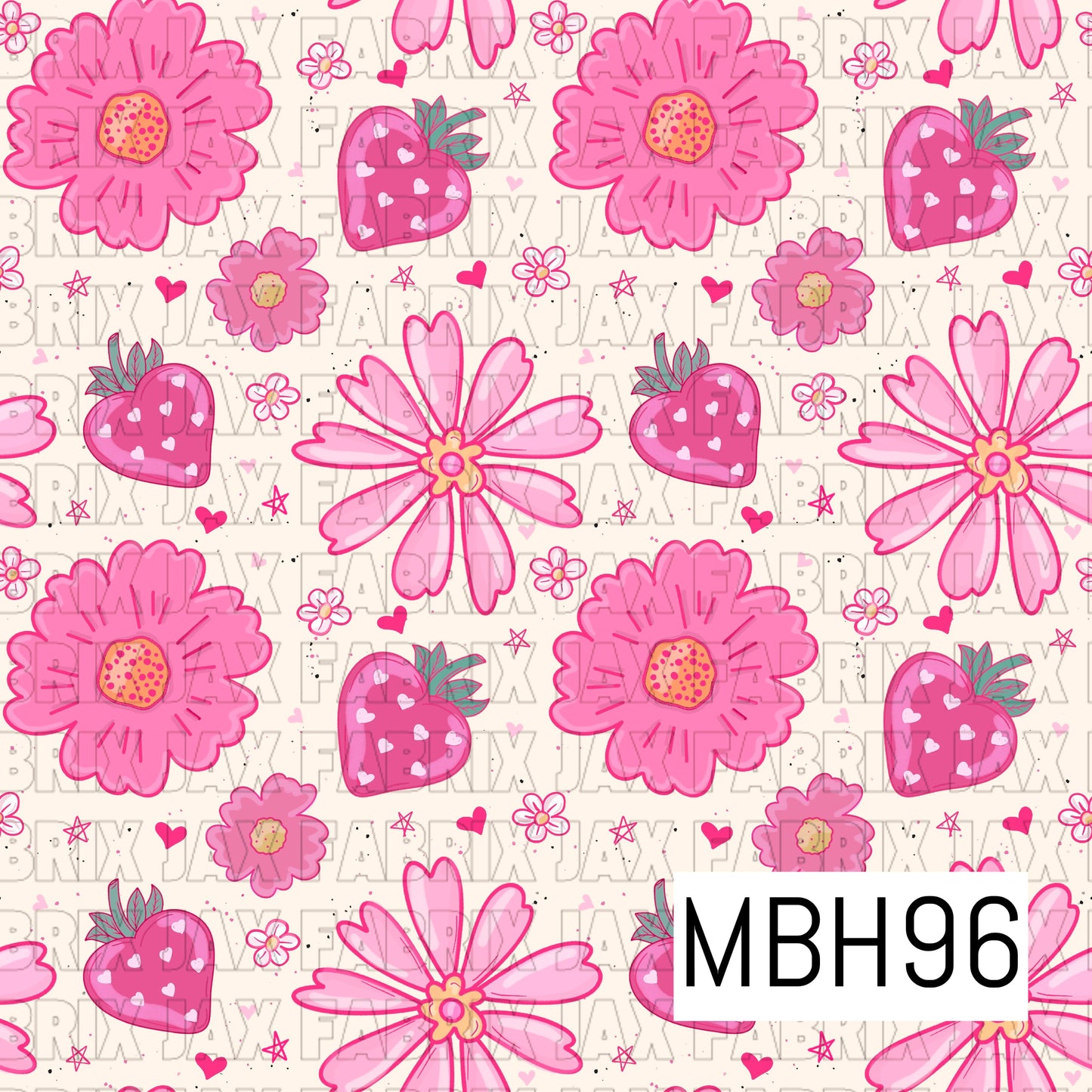 Strawberry and Flowers Pink MBH96