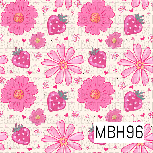 Strawberry and Flowers Pink MBH96