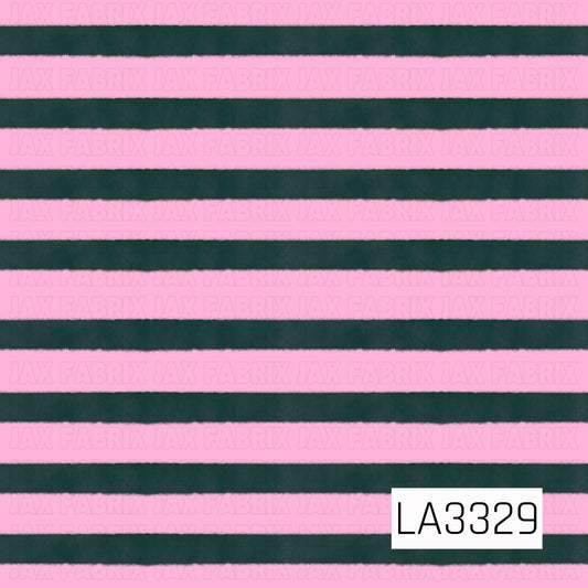 A playful horizontal stripe pattern featuring bright bubblegum pink and deep forest green. The softly textured, hand-painted edges add a fun, slightly imperfect look to the bold stripes.
