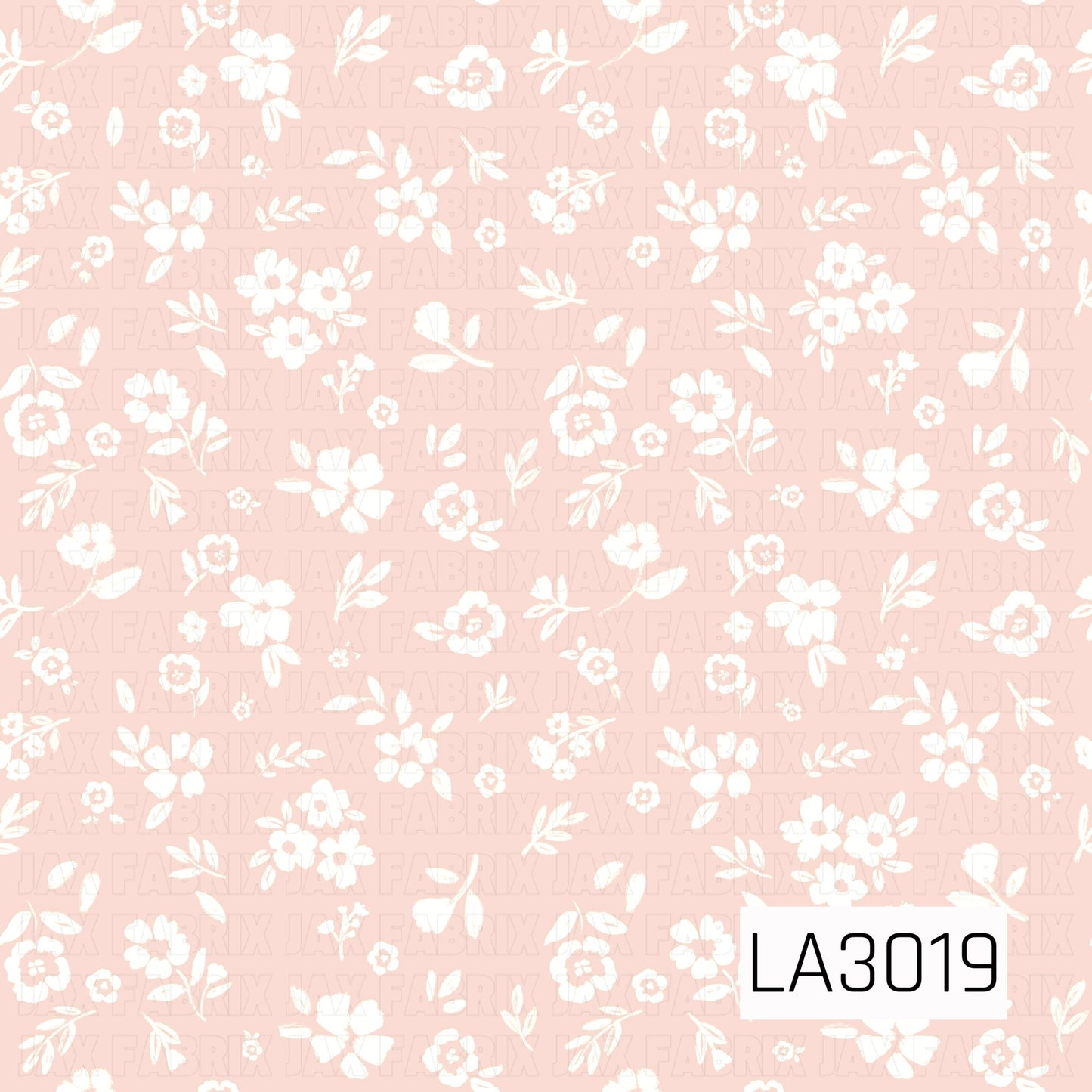A soft blush pink background filled with delicate white flowers and leafy sprigs for a sweet, dainty floral look.
