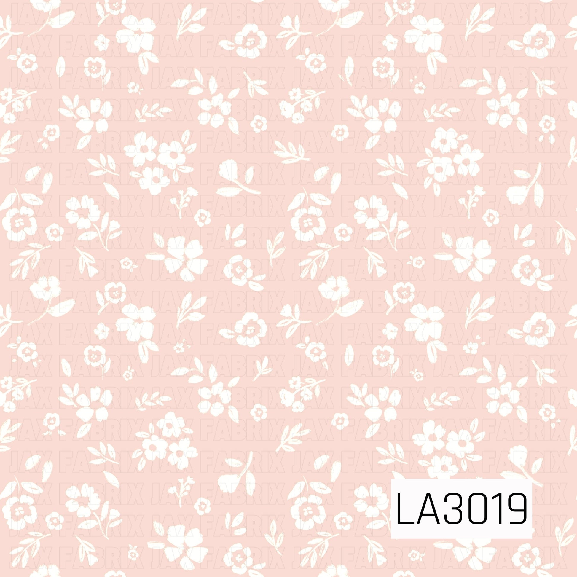 A soft blush pink background filled with delicate white flowers and leafy sprigs for a sweet, dainty floral look.
