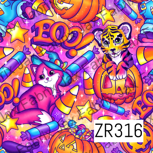 90's Halloween Purple Orange and Pink ZR316