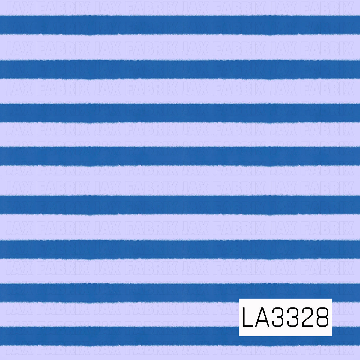 A bold horizontal stripe pattern featuring vibrant royal blue and soft lavender. The slightly textured, hand-painted edges give the classic stripes a fun, playful finish.
