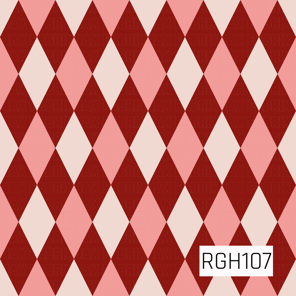 A classic argyle pattern featuring alternating diamonds in deep red, blush pink, and soft cream.
