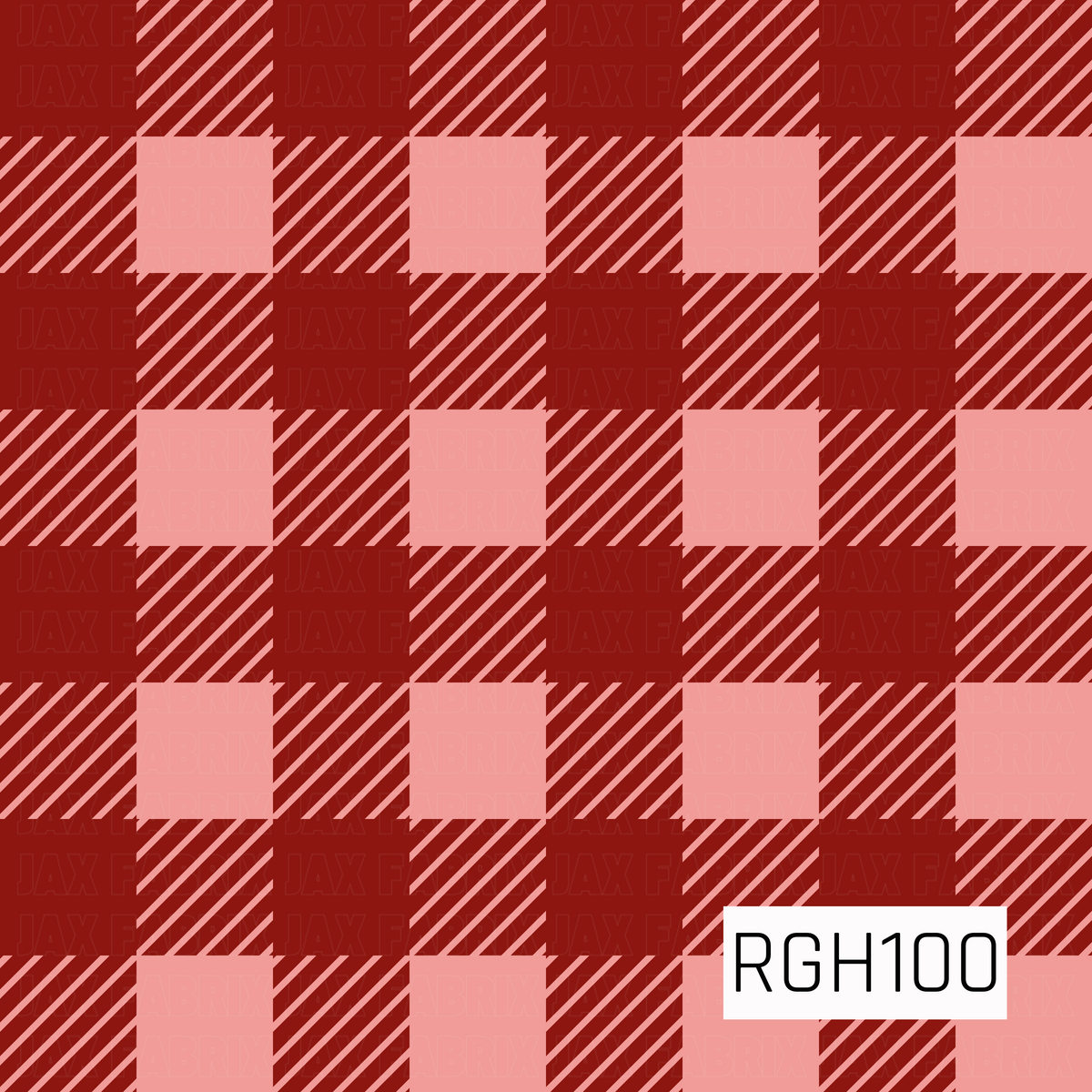 A classic buffalo plaid pattern featuring rich red and soft pink tones. Large checks alternate with diagonal striped sections, creating a bold, cozy look with a playful color palette.
