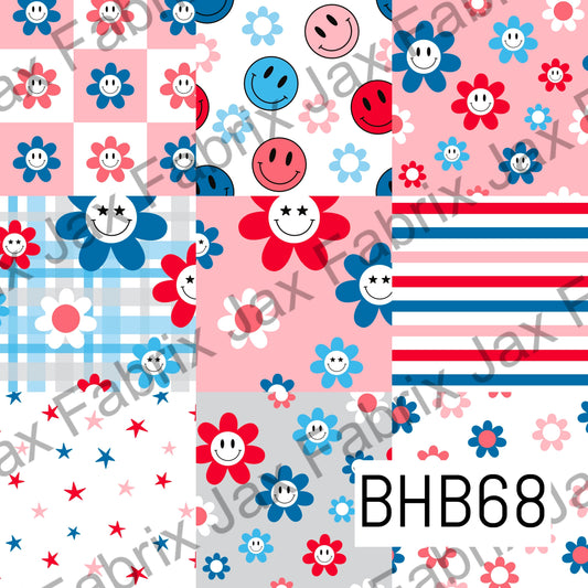 Red White and Blue Patchwork BHB68