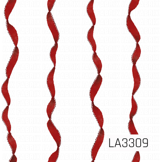A classic Christmas pattern featuring twisting red ribbons arranged in vertical rows against a crisp white background. The simple red and white palette gives it a clean, festive and timeless holiday feel.
