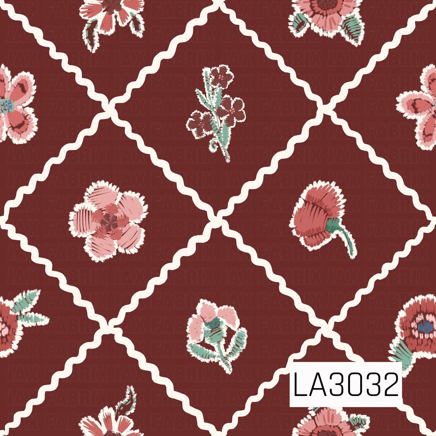 LA3032 - Rick Rack And Posies Raisin Brown