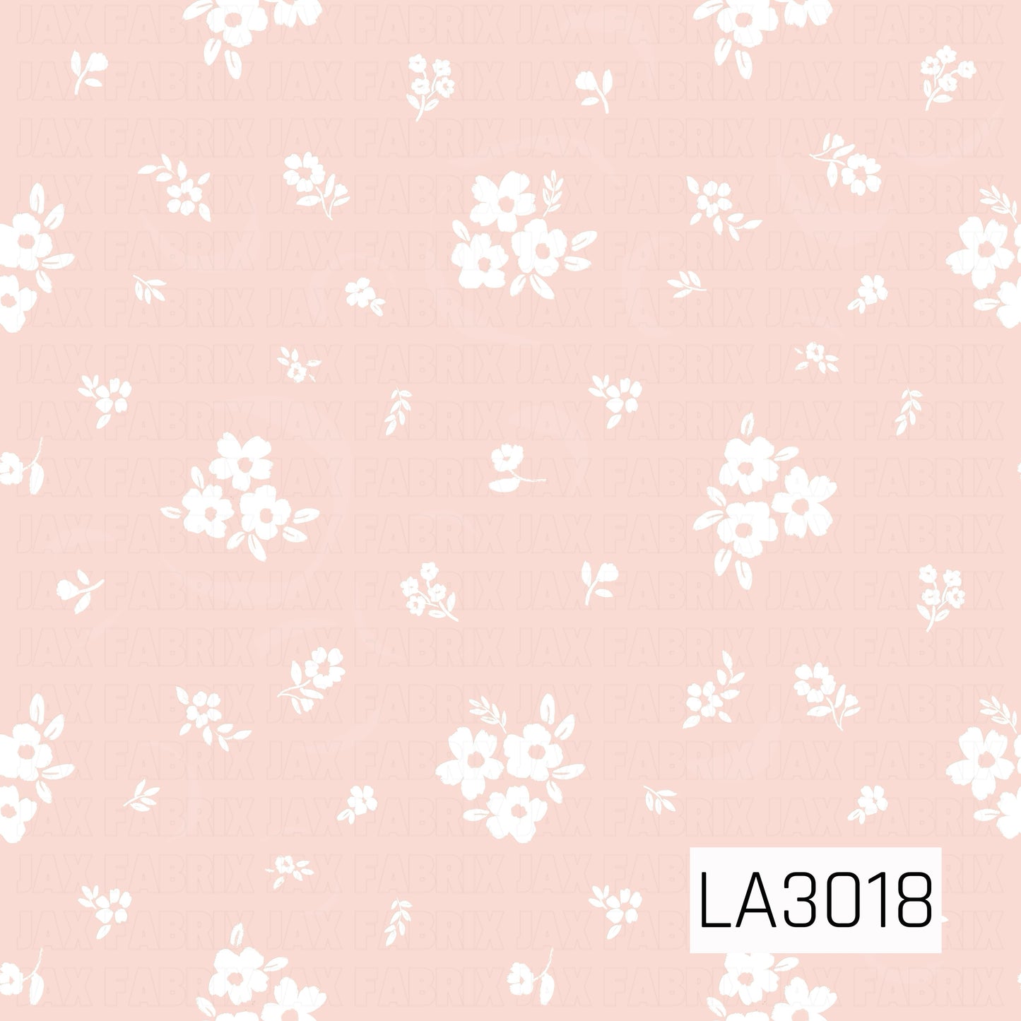 A soft blush pink background scattered with delicate white flowers and tiny leafy sprigs for a sweet, simple floral look.
