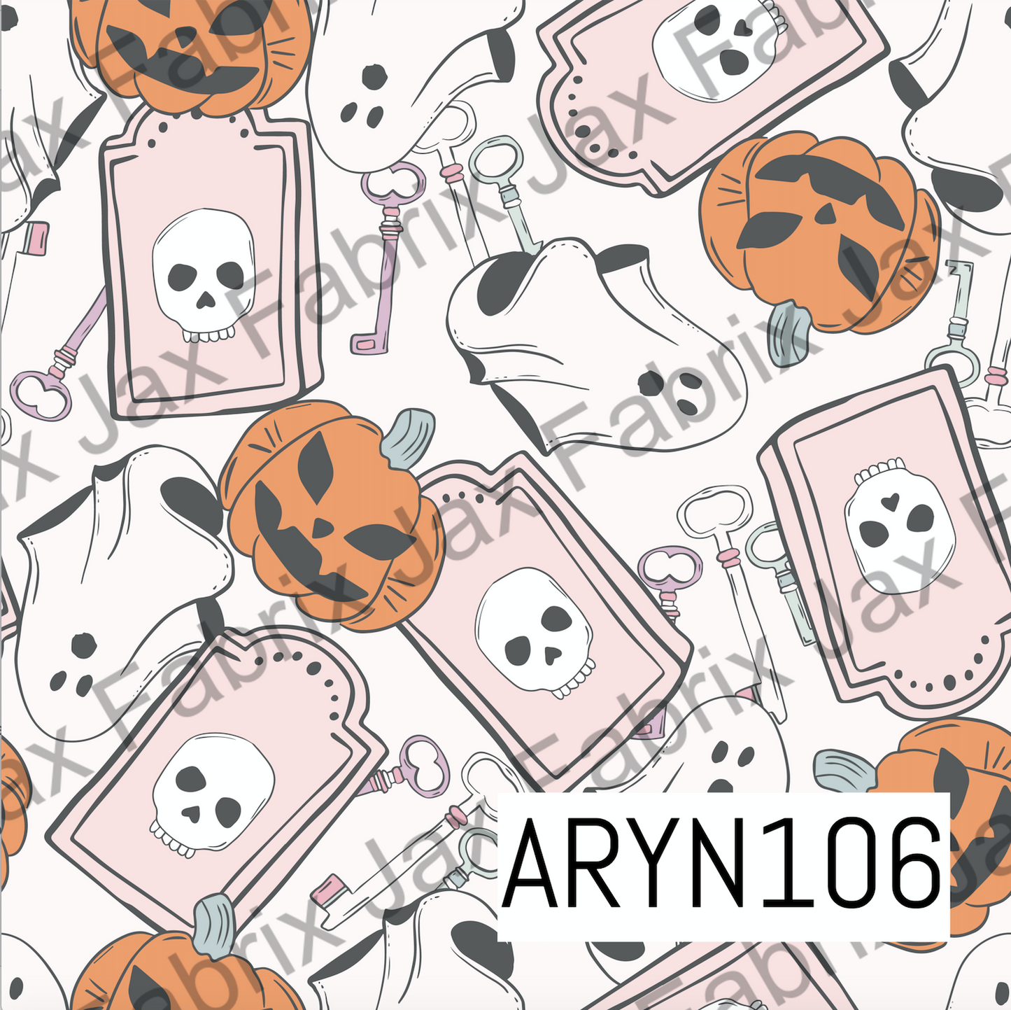 Pumpkins and Tombstones Pink ARYN106