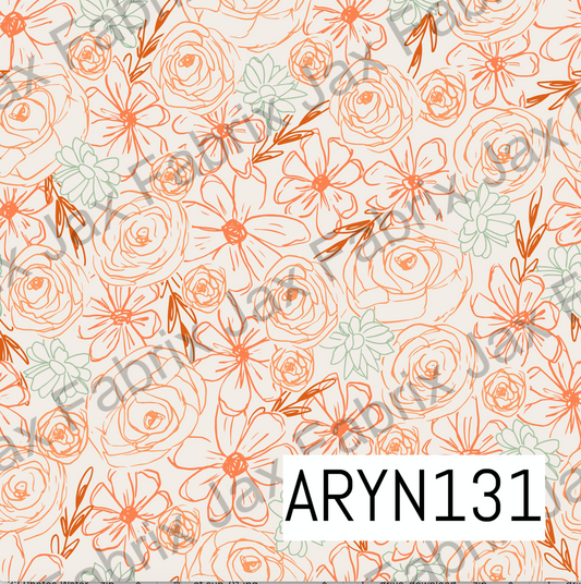 Sketchy Flowers Multi Orange ARYN131