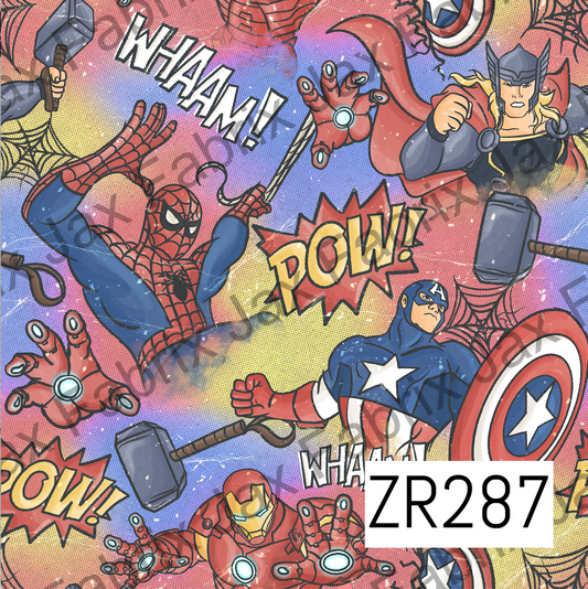 Red Blue Yellow Comic Hero ZR287
