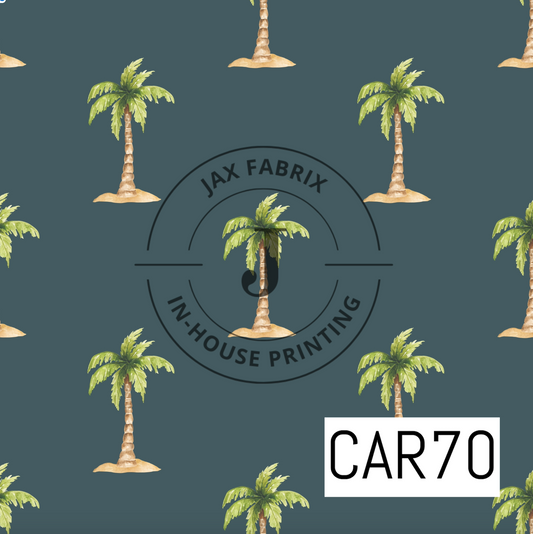 Pirates Ahoy Palm Trees Island Dark Blue CAR70
