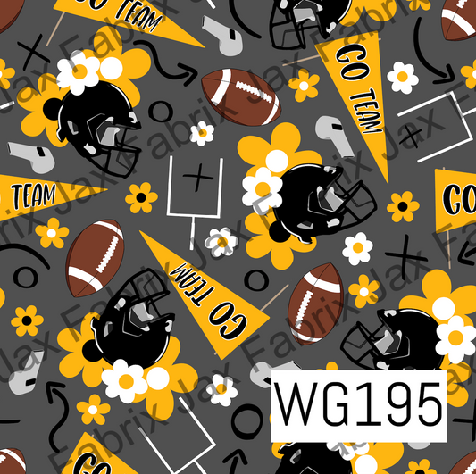 Gold and Black Floral Football WG195