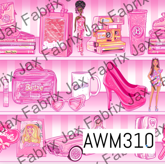 Pink Stripe Doll Shelf AWM310