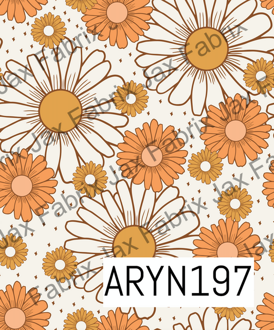 Retro Daisy Orange and Gold ARYN197