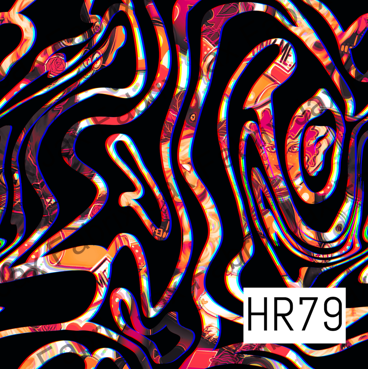 Wonderland Black With Swirls HR79