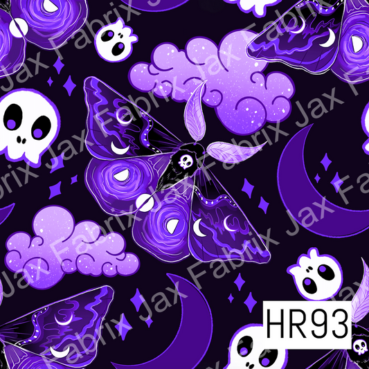 Purple Skulls and Moths HR93