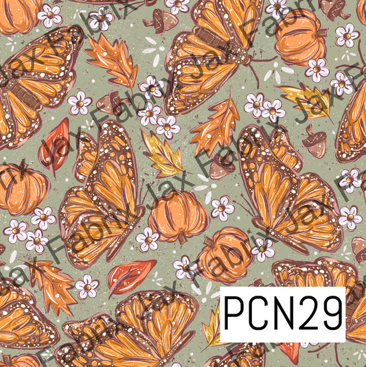 Fall Butterflies Green PCN29