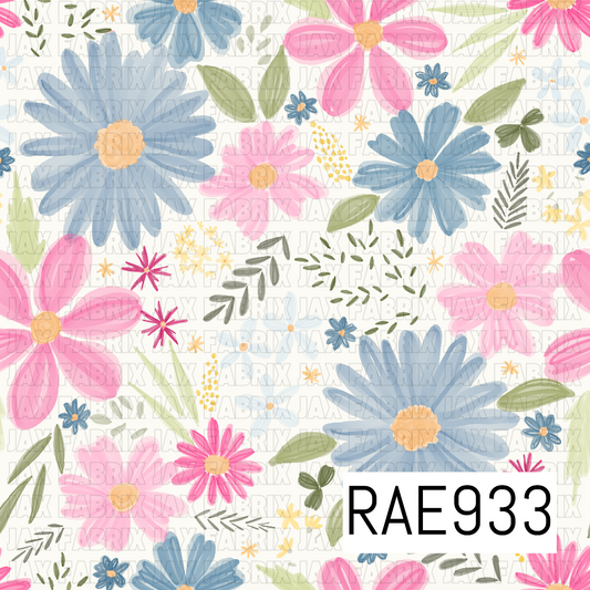 Pink and Blue Spring Floral RAE933