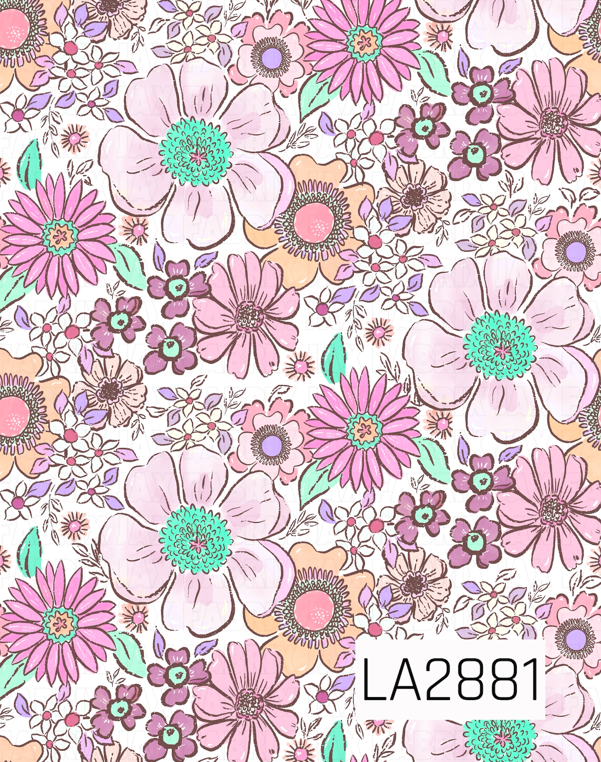 LA2881 - Pink Mix Groovy Floral