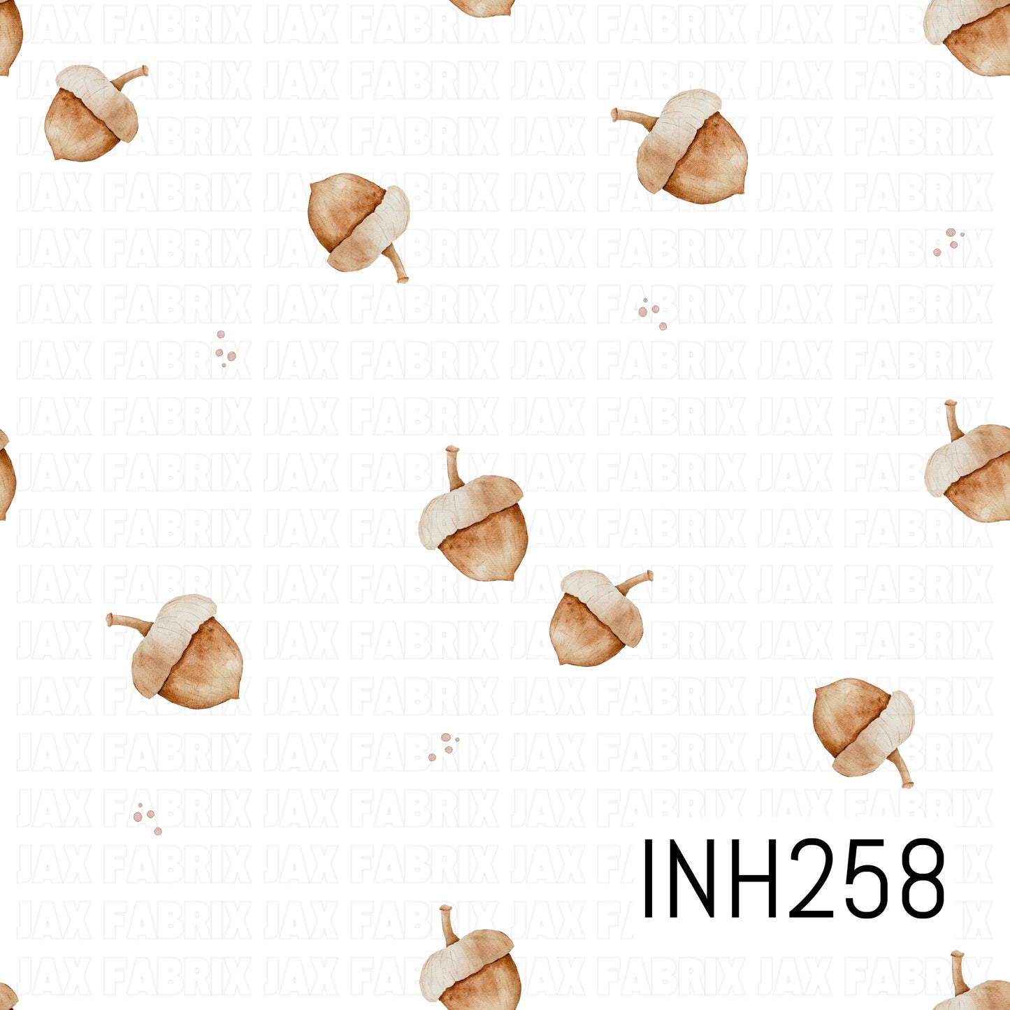 Pattern of acorns on a white background 