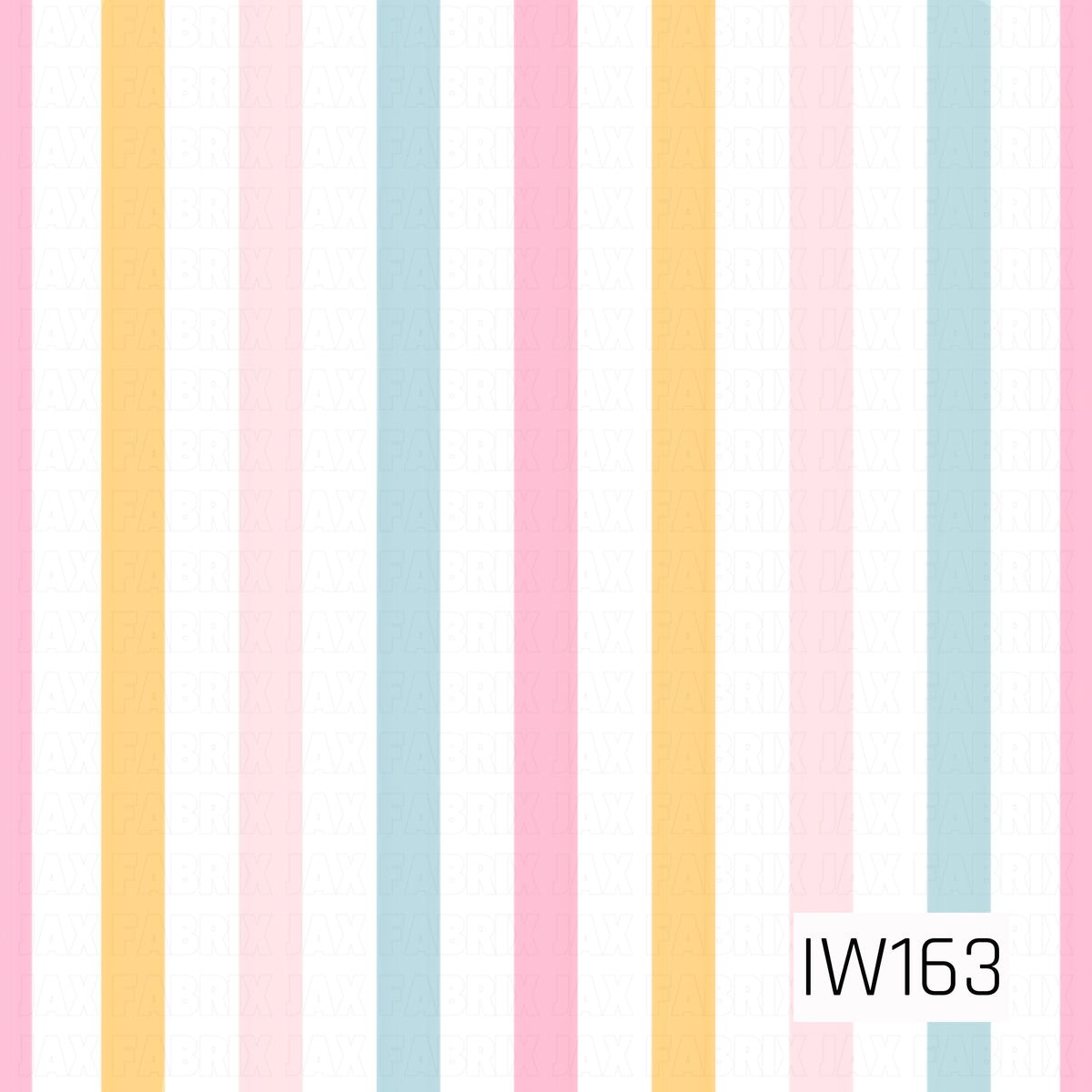 A soft and playful pastel stripe pattern featuring evenly spaced vertical stripes in shades of blush pink, buttery yellow, baby blue, and light peach against a crisp white background. The delicate, semi-transparent colors create a sweet and airy look, perfect for spring projects, birthday celebrations, and coordinating with whimsical pastel prints.