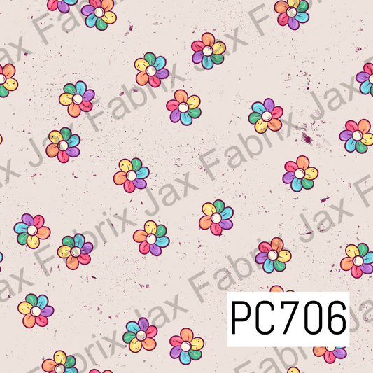 Simple Rainbow Flowers Beige PC706