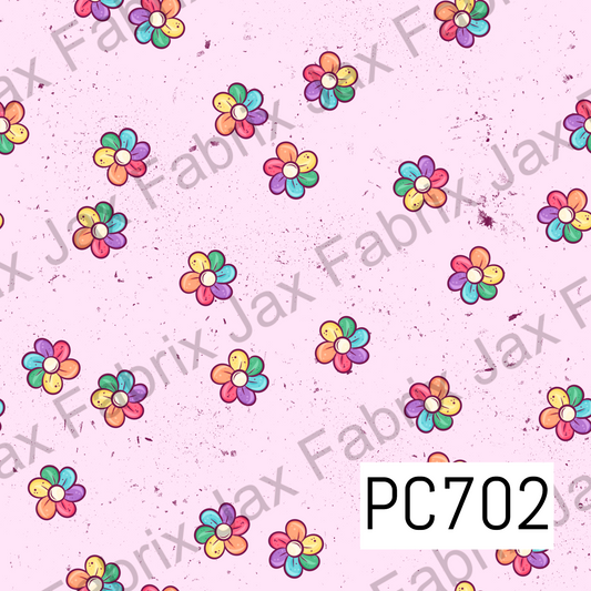 Simple Rainbow Flowers Pink PC702