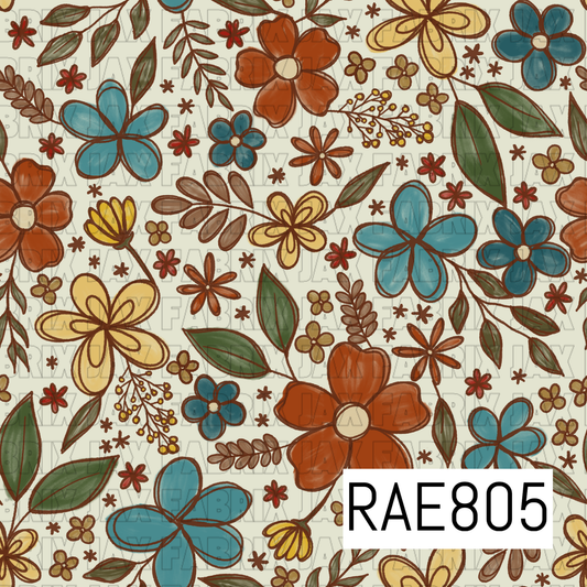 Sketchy Ink Floral Vintage RAE805