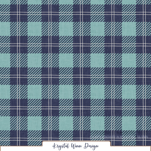 Ski Club Cabin Plaid Blue KW1519