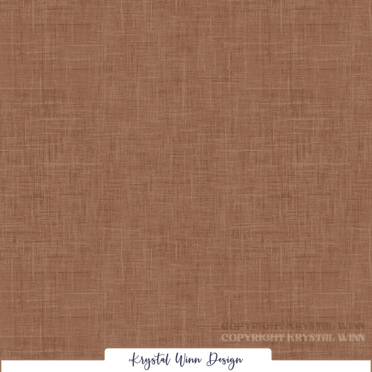 A warm, earthy medium brown solid featuring a subtle woven linen texture. Fine, overlapping horizontal and vertical lines create a soft, crosshatched appearance, adding depth and dimension to the rustic, fabric-inspired design.