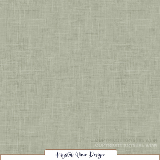A soft, muted sage green solid featuring a delicate linen-inspired texture. Fine, overlapping horizontal and vertical lines in subtle variations of pale green and gray create a lightly woven, crosshatched appearance, adding gentle depth and a natural, understated finish.