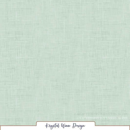 A soft, refreshing mint green solid featuring a delicate linen-inspired texture. Fine, overlapping horizontal and vertical lines in subtle shades of pale mint and white create a lightly woven, crosshatched appearance, adding gentle depth and an airy, understated finish.