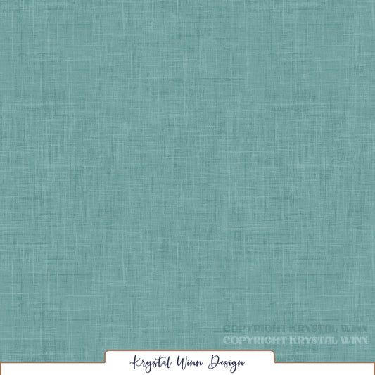 A beautiful, muted teal solid featuring a subtle linen-inspired texture. Fine, overlapping horizontal and vertical lines in varying shades of dusty teal and soft blue-green create a lightly woven, crosshatched appearance, adding depth, dimension, and a soft, rustic finish.