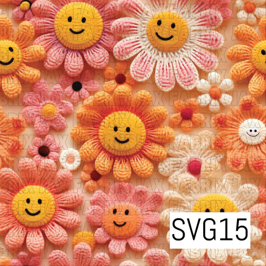 Smiley Crochet Flowers SVG15