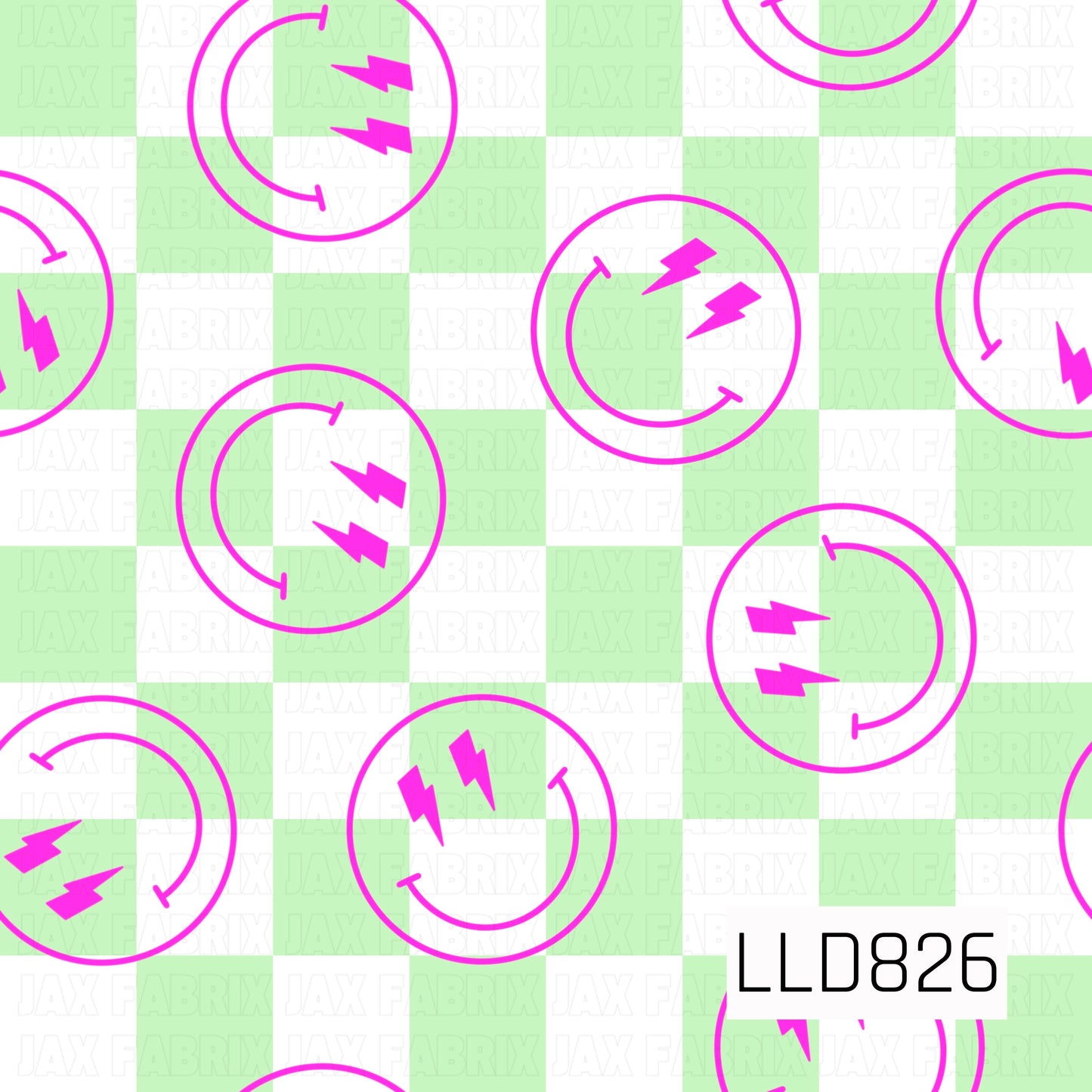 A fresh green and white checkered background featuring scattered hot pink smiley face outlines with lightning bolt eyes. The bold neon accents and playful icons create a fun, energetic design with a modern retro vibe.
