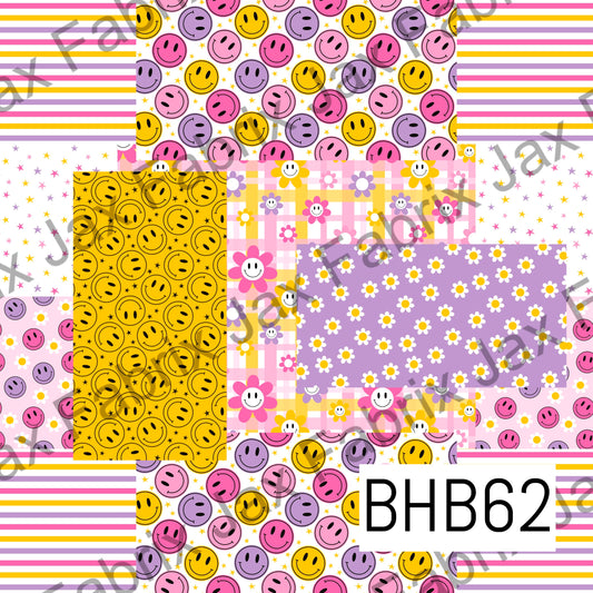 Smiley Patchwork Pink and Purple BHB62