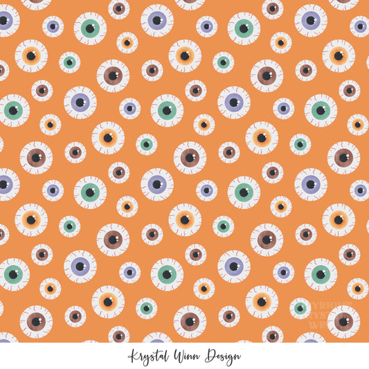 Spooky Cute Eyeballs Orange  KW881