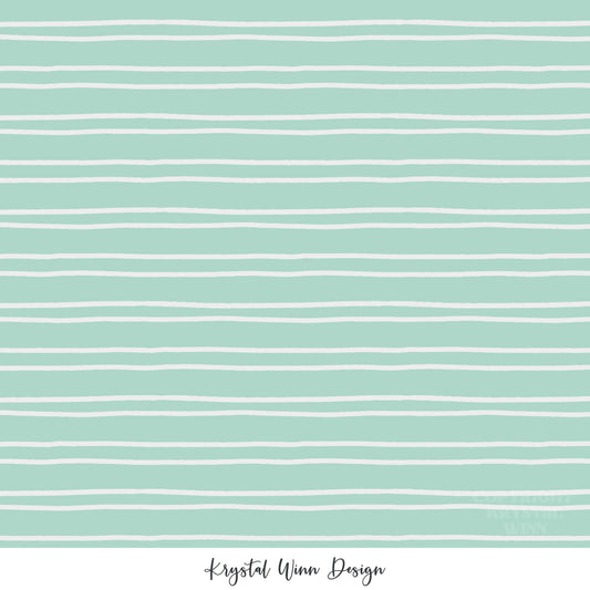 Spooky Cute Teal Stripes KW863