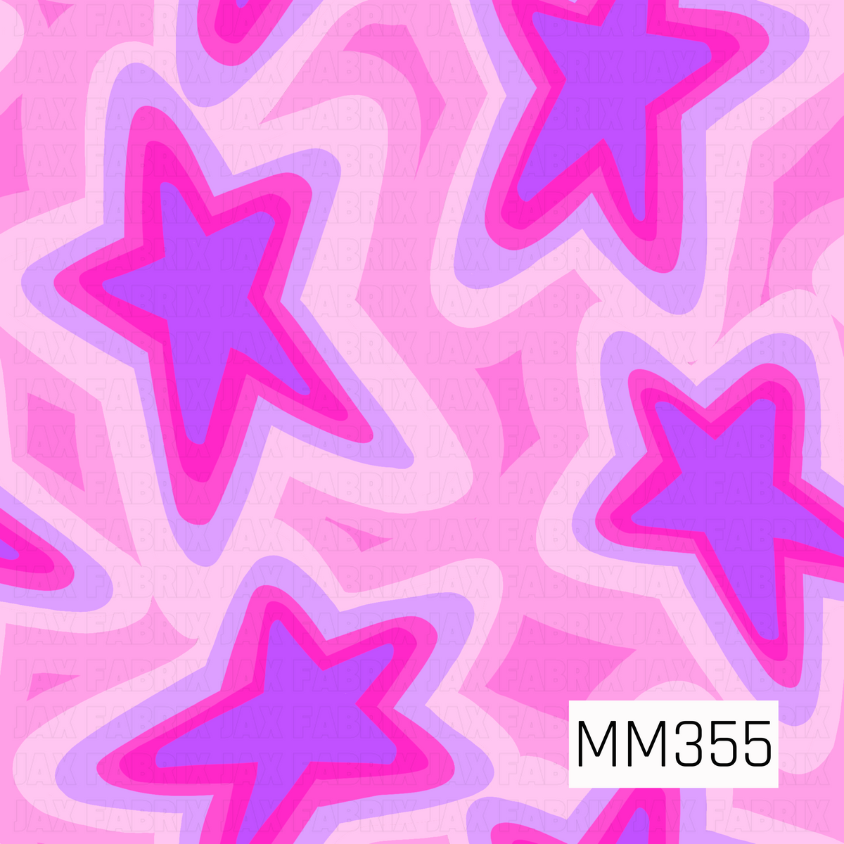 A repeating abstract pattern of layered star shapes in pink, magenta, and purple on a light pink background,