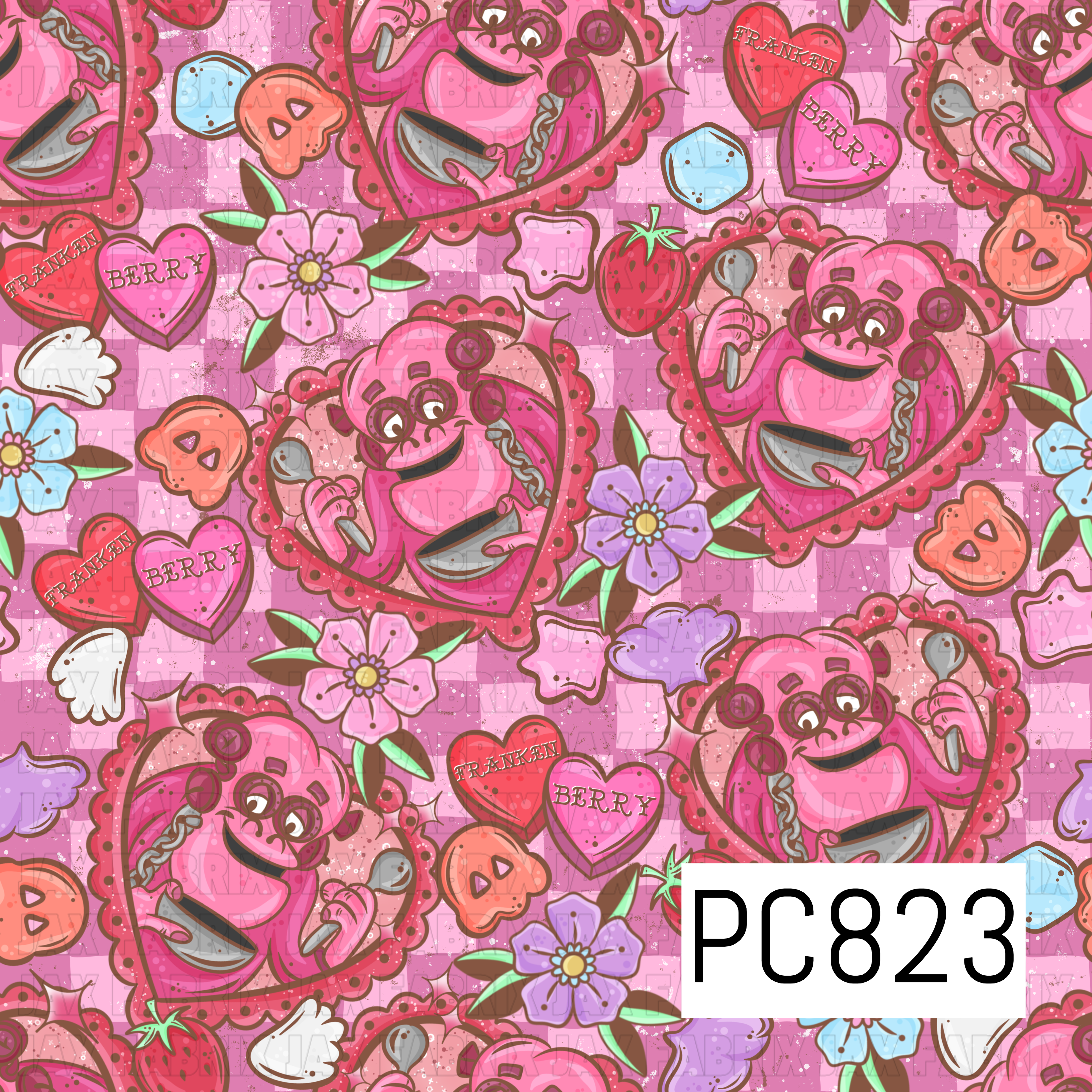 Strawberry Monster Check PC823 – Jax Fabrix