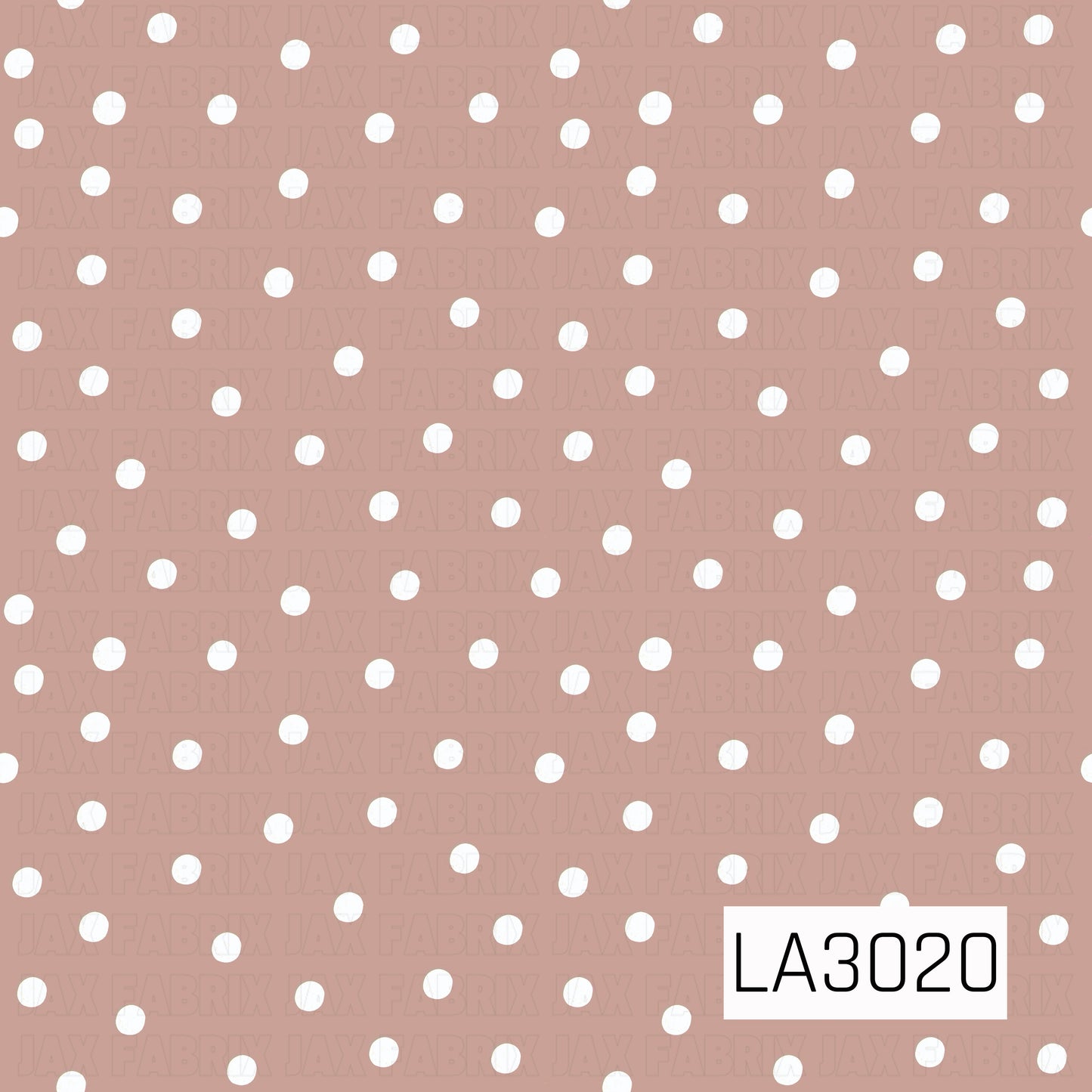A warm taupe background with scattered white polka dots for a simple, classic, and versatile look.
