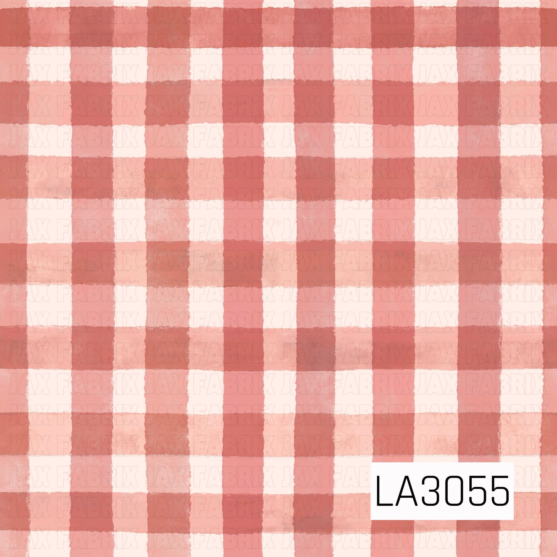 A warm watercolor gingham featuring terra cotta, dusty coral, soft blush, and creamy white checks. The hand-painted texture and slightly uneven edges give the classic plaid a cozy, vintage-inspired feel.
