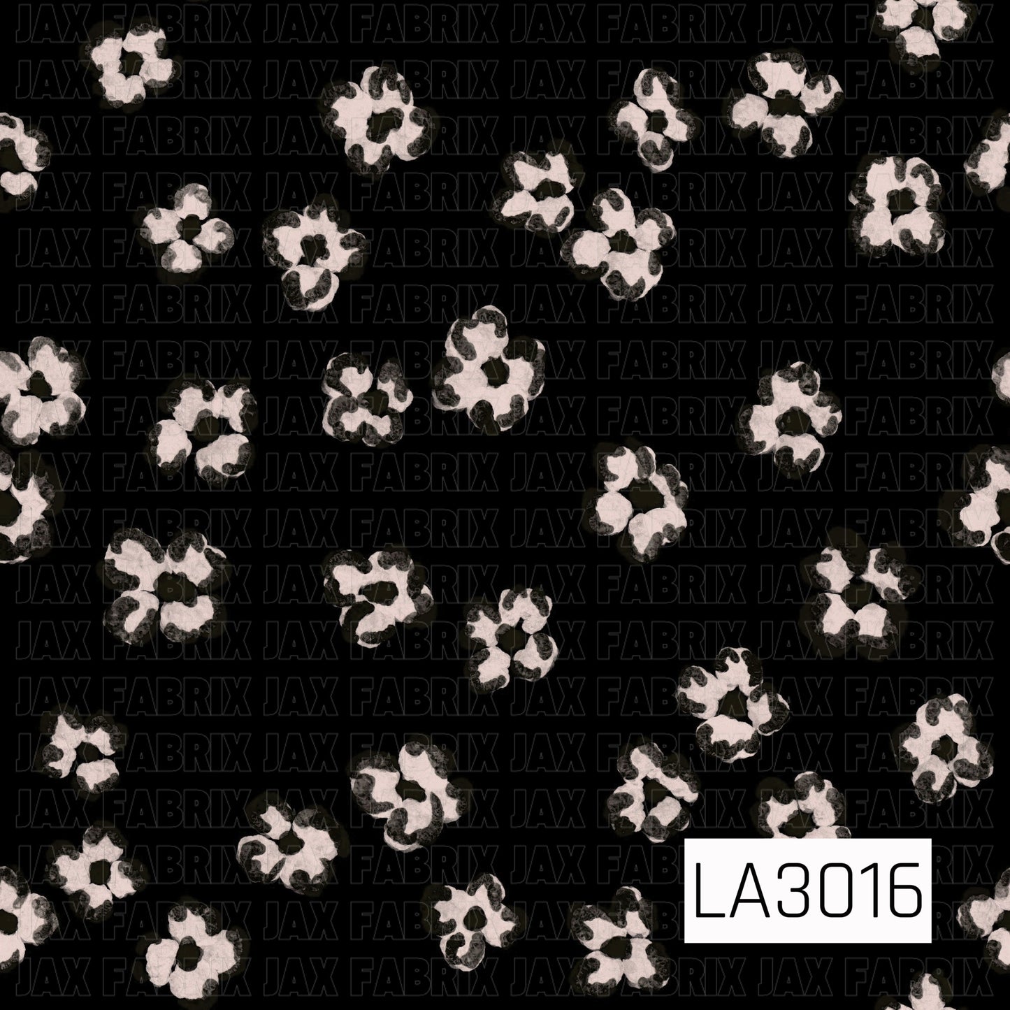 A black background with scattered blush flowers featuring dark, smudgy edges for a soft, artsy floral look.
