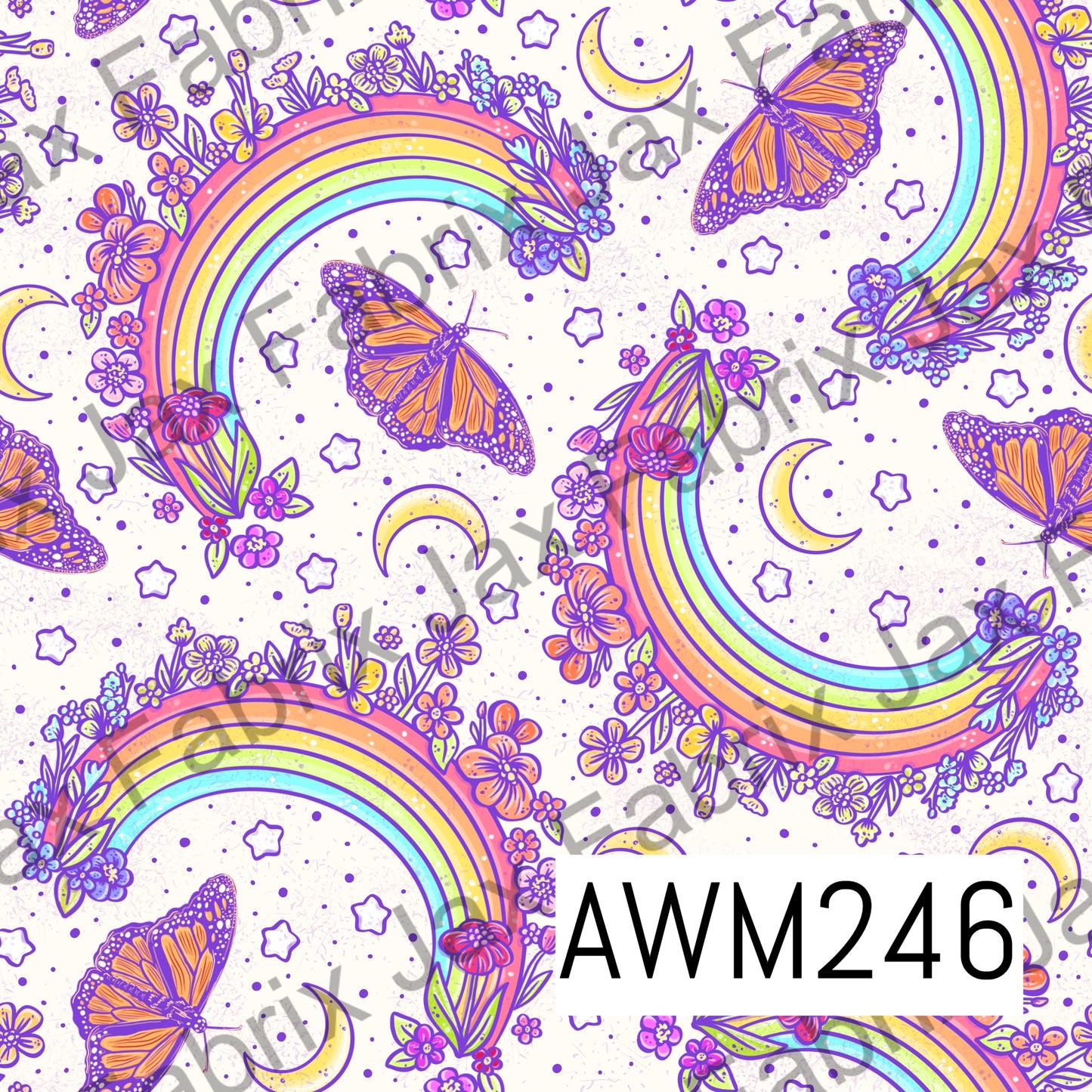 Rainbows and Butterflies White AWM246